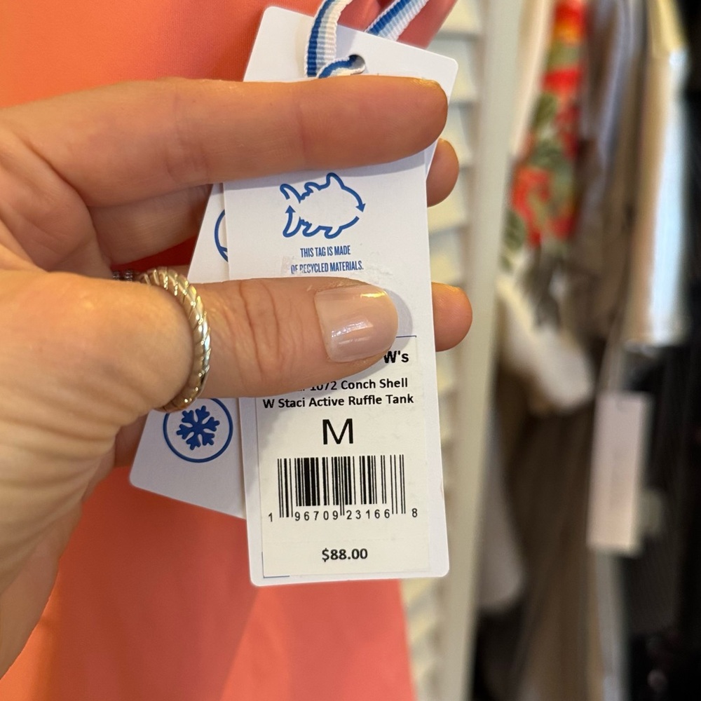 NWT Southern Tide Coral Ruffle Tank Top - Picture 7 of 10